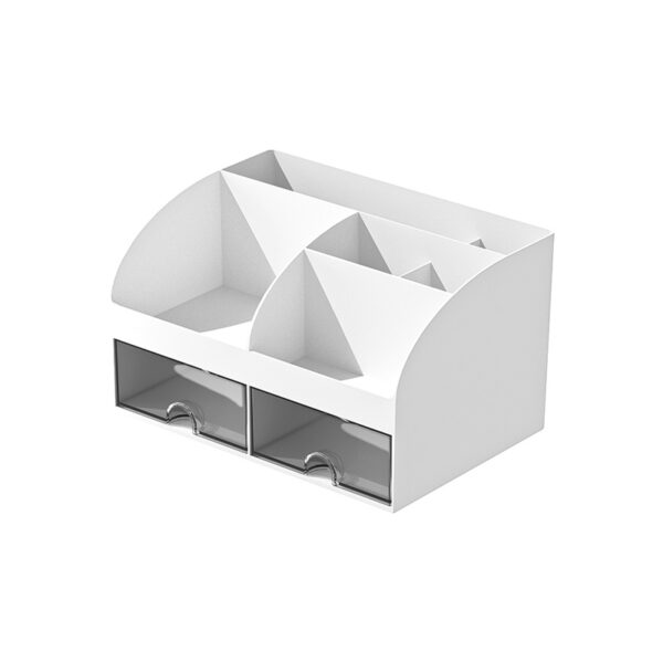 Double Drawer Organizer, PS+HIPS Office Desktop Storage Box, Transparent Drawer Cabinet for Miscellaneous Items and Student Desk Stationery - 图片 5
